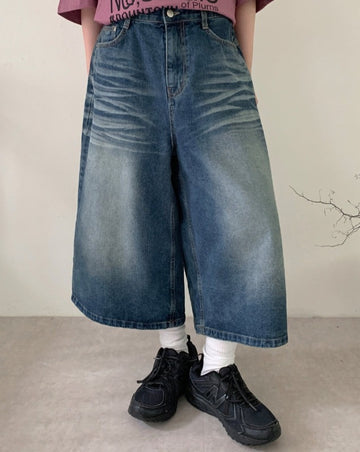 Herco Cat Washing Bermuda Denim Pants